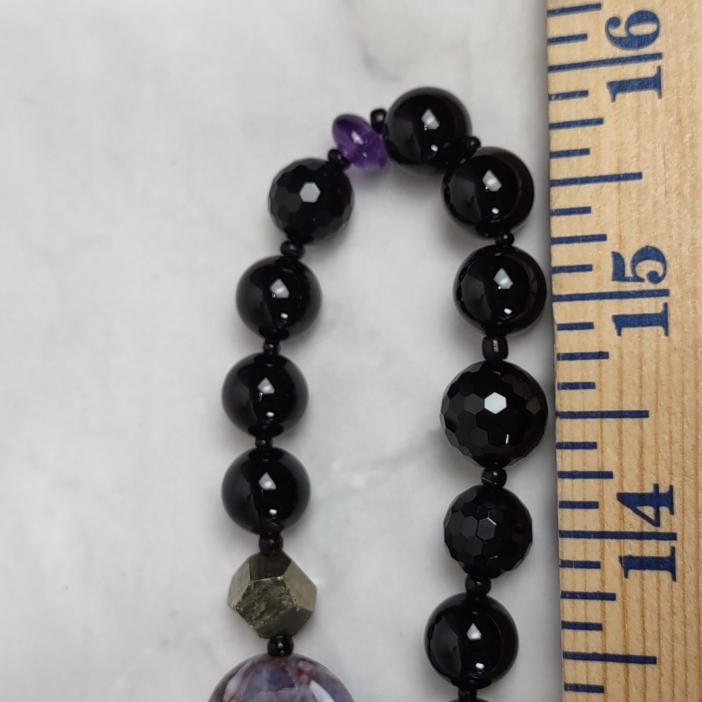 Black Onyx/Amethyst/Agate Necklace View 3